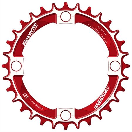 REVERSE COMPONENTS Kettenblatt Black One 104mm 32T Narrow-Wide (Rot/S