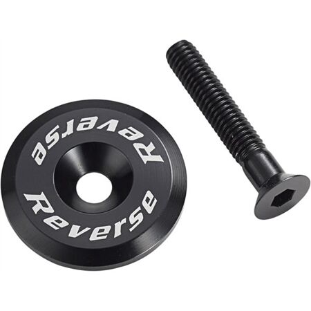 REVERSE COMPONENTS Steuersatzkappe mit Schraube (Schwarz)